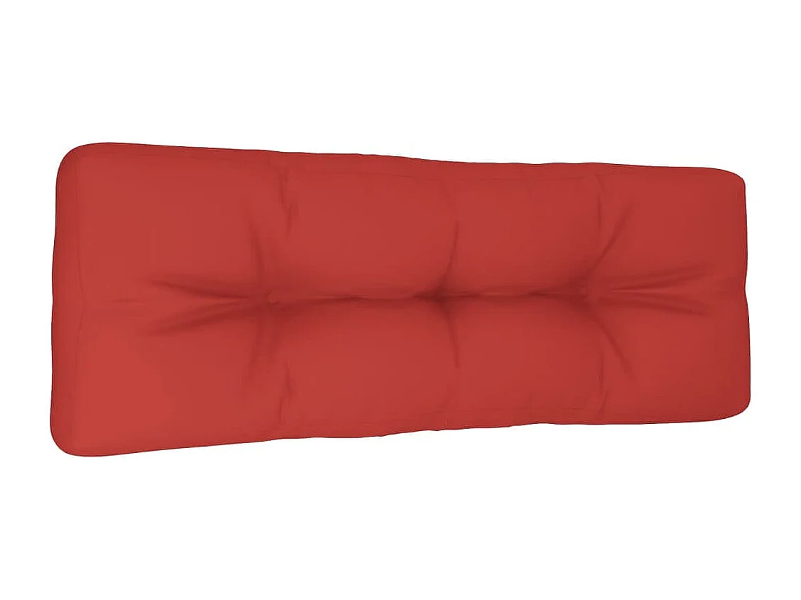 Coussin de palette rouge 120x40x12 cm tissu