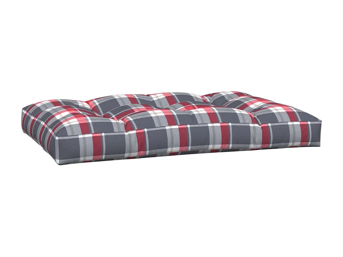 Coussins de palette lot de 2 motif à carreaux rouge tissu