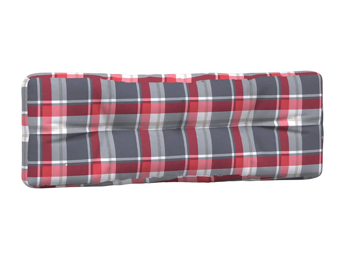 Coussins de palette lot de 2 motif à carreaux rouge tissu