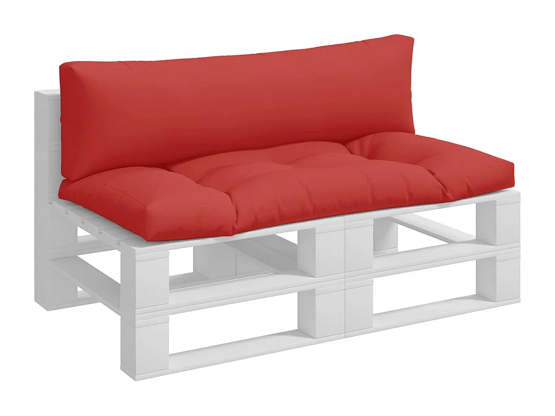 Coussins de palette lot de 2 rouge tissu