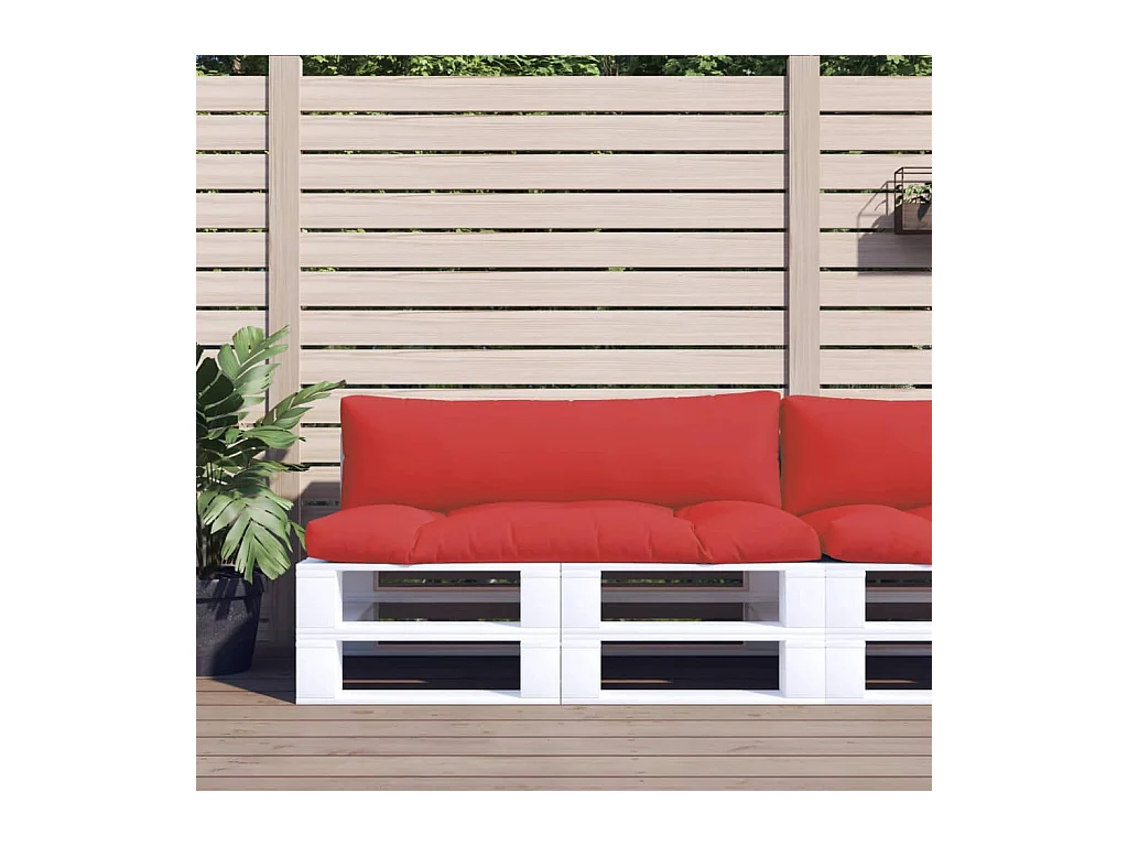Coussins de palette lot de 2 rouge tissu