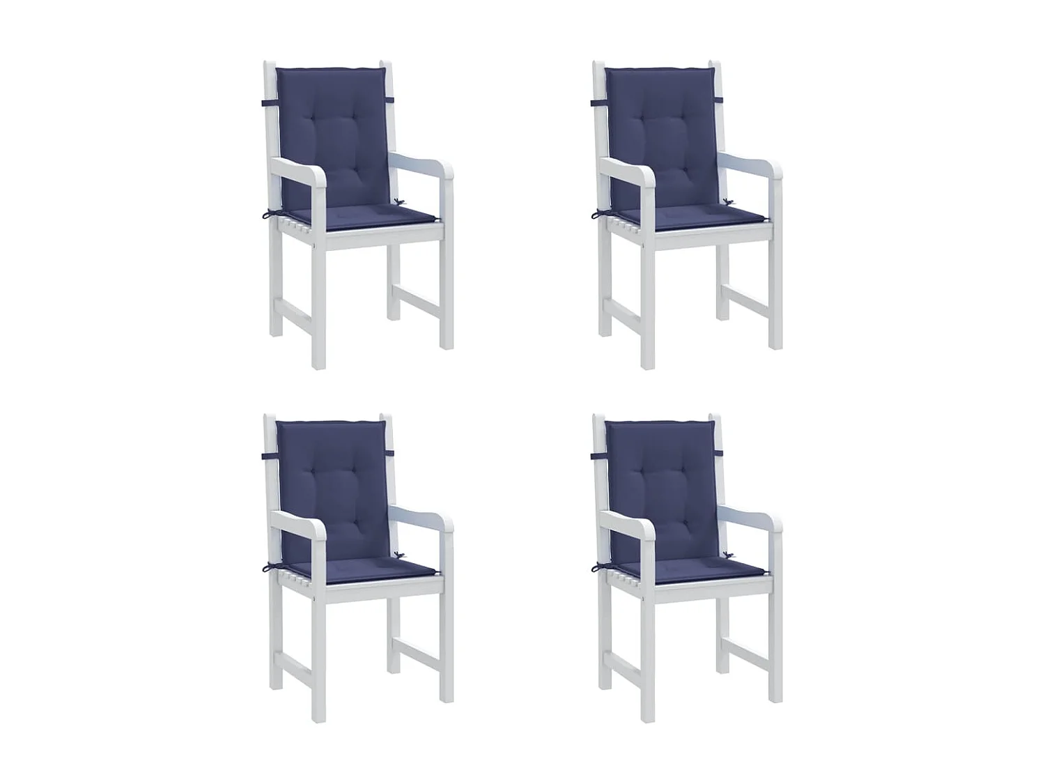 Cojines para silla con respaldo bajo 4 uds tela azul marino