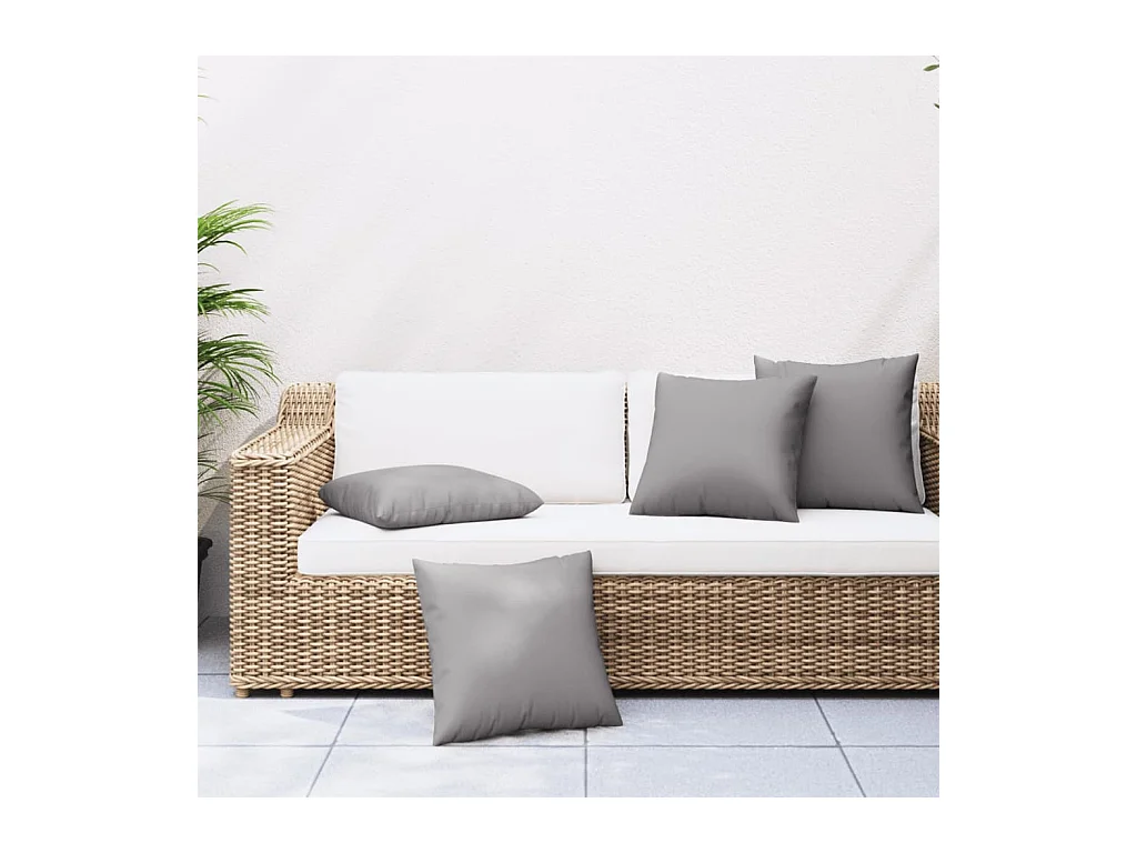 Bankkussens 4 st 50x50 cm stof grijs