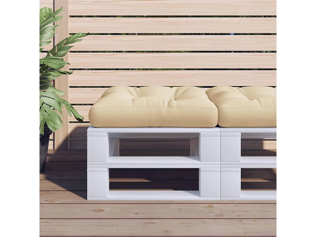 Cuscino per Pallet Beige 50x50x12 cm in Tessuto