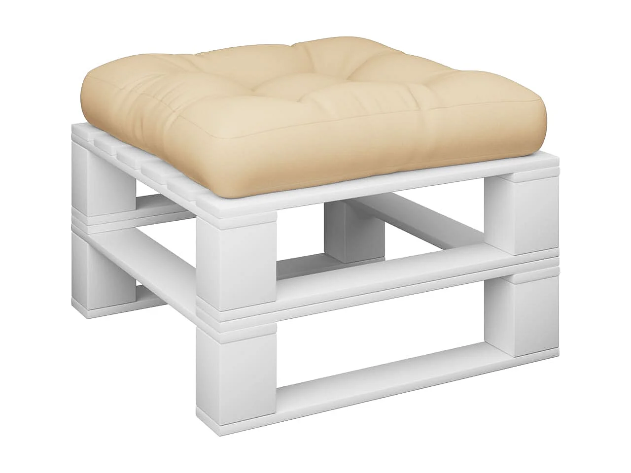 Cuscino per Pallet Beige 50x50x12 cm in Tessuto