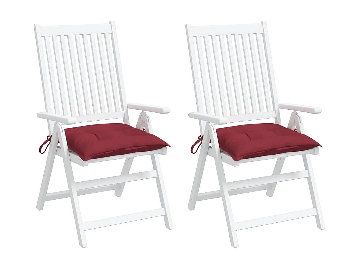 Coussins de palette lot de 2 rouge bordeaux 50x50x7 cm