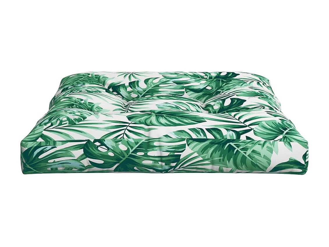 Coussin de palette motif de feuilles 80x80x12 cm tissu