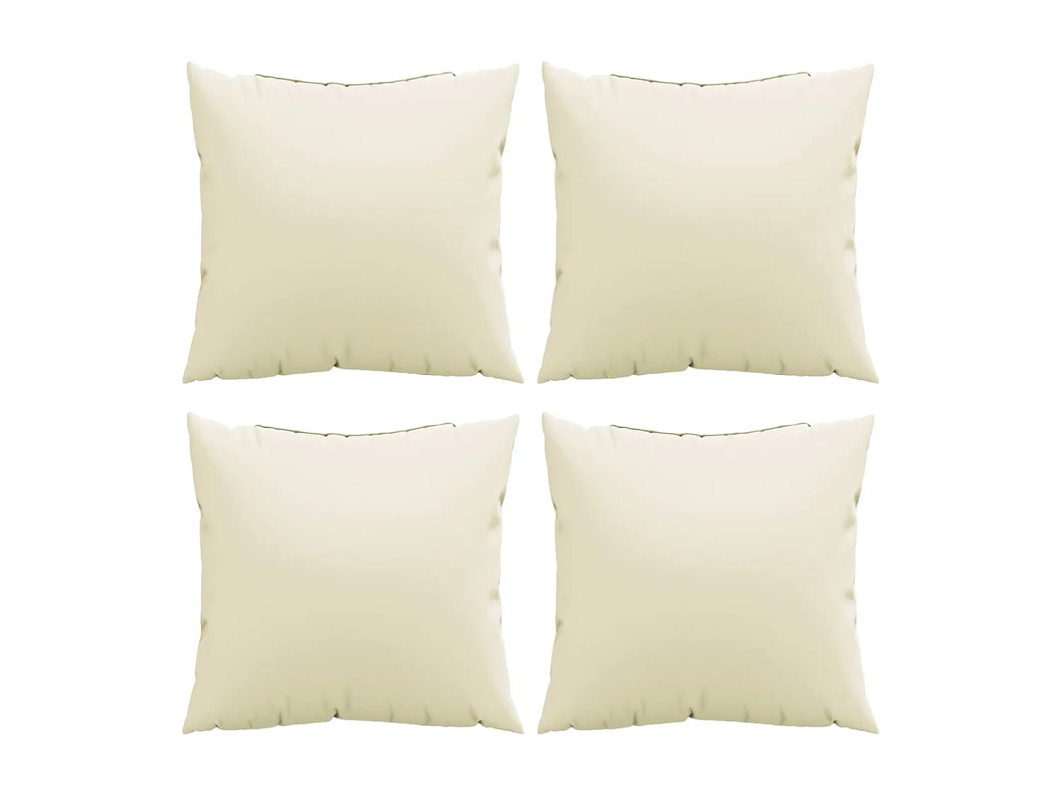 Coussins de canapé lot de 4 crème 50x50 cm tissu