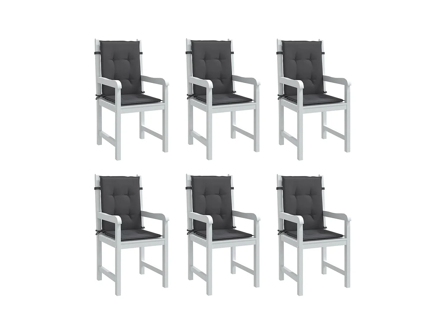 Coussins de chaise à dossier bas lot de 6 anthracite mélangé