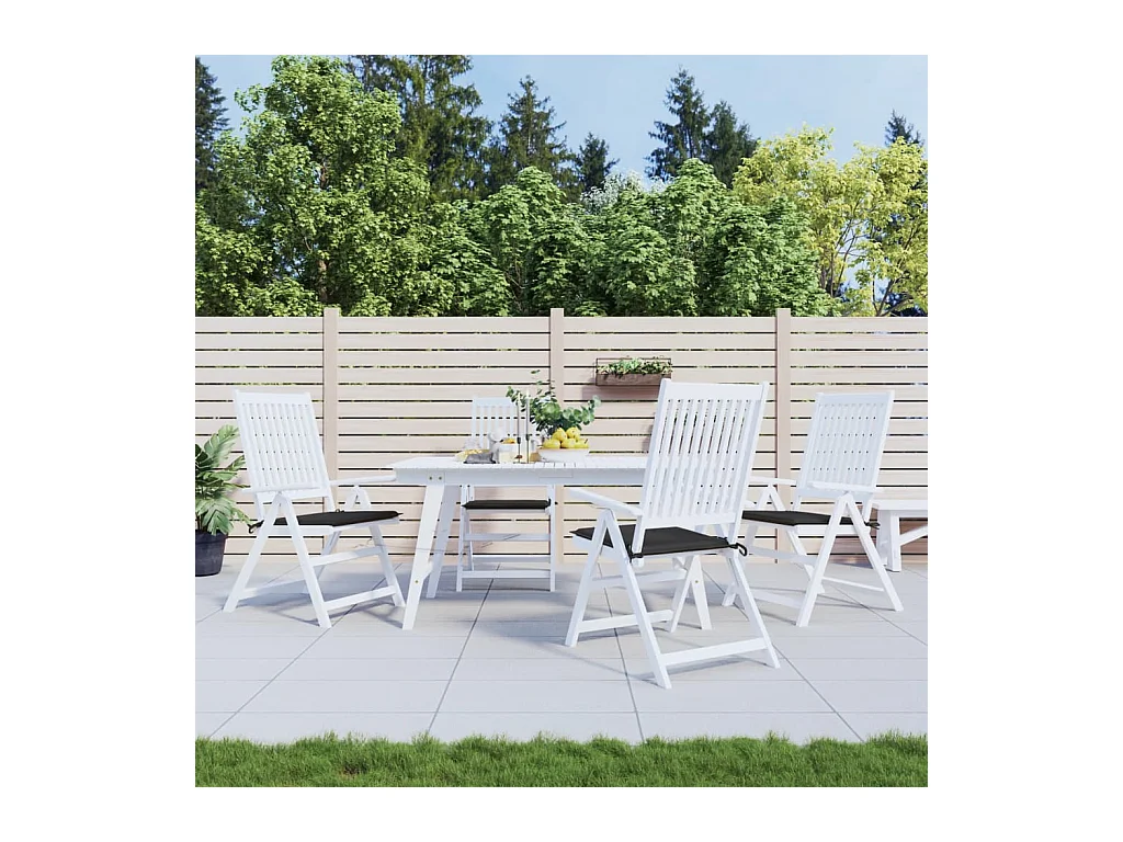 Coussins de chaise jardin lot de 4 noir 40x40x3 cm tissu oxford