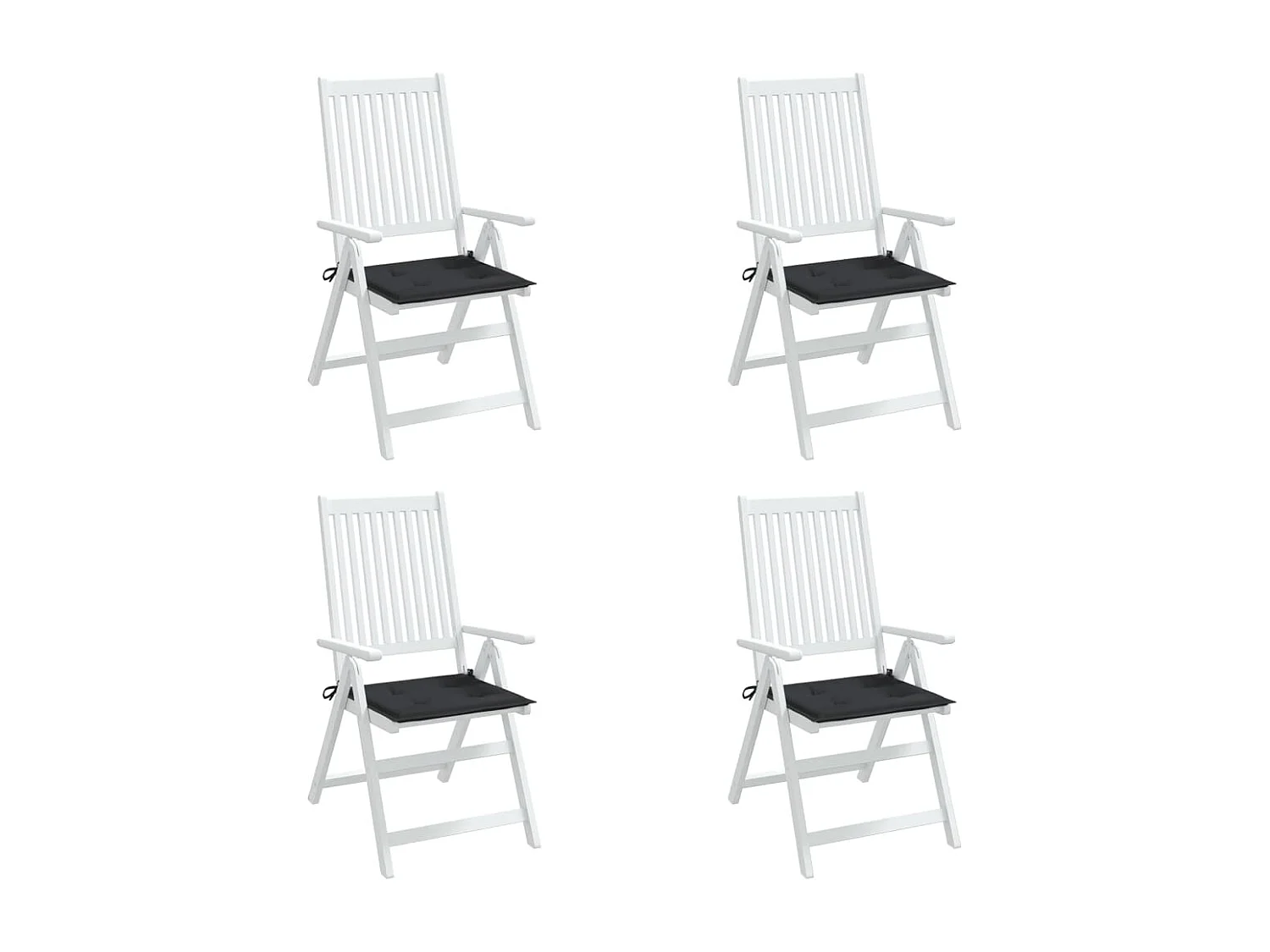 Coussins de chaise jardin lot de 4 noir 40x40x3 cm tissu oxford