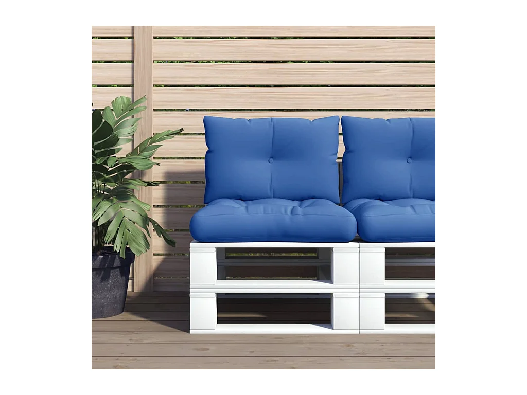 Coussins de palette lot de 2 bleu royal tissu