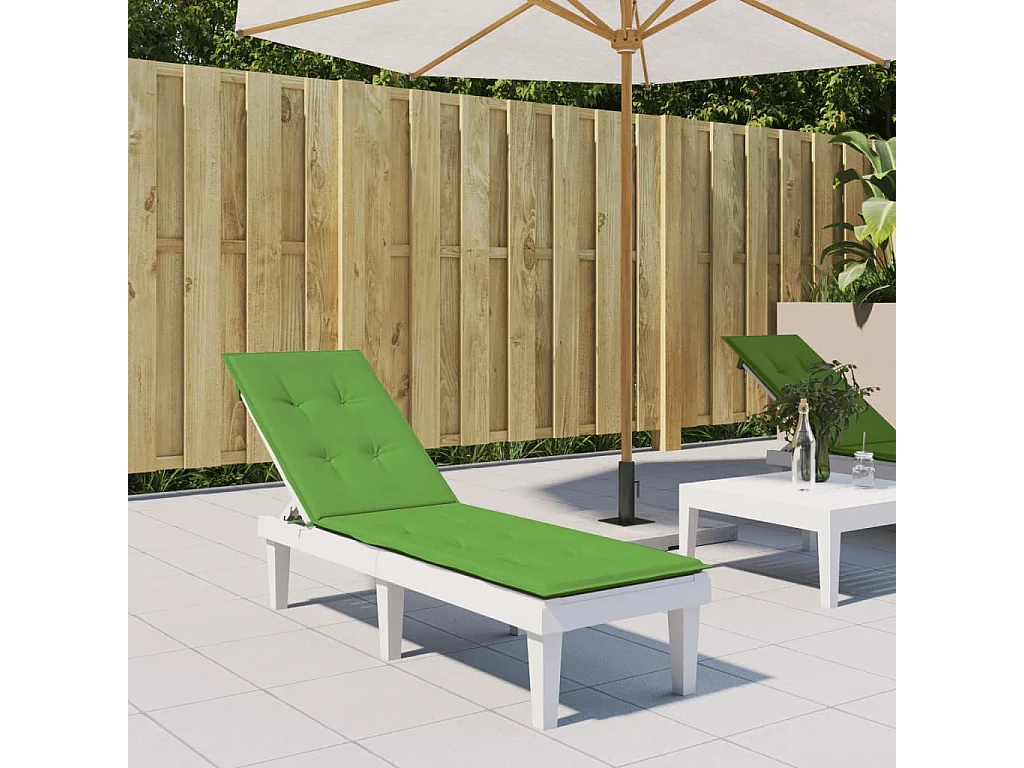 Coussin de chaise longue vert mélangé (75+105)x50x3 cm tissu