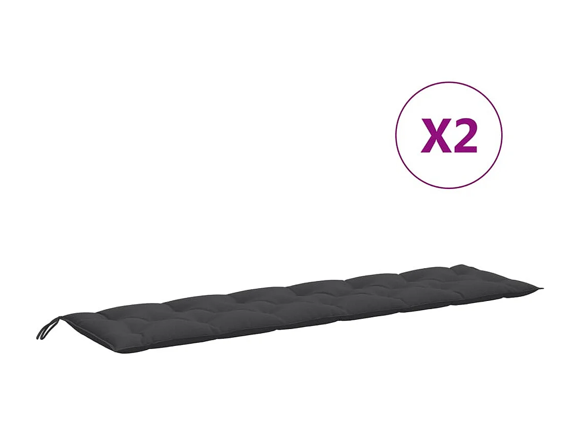 Almofadões p/ banco jardim 2pcs 200x50x7cm mesclado tecido