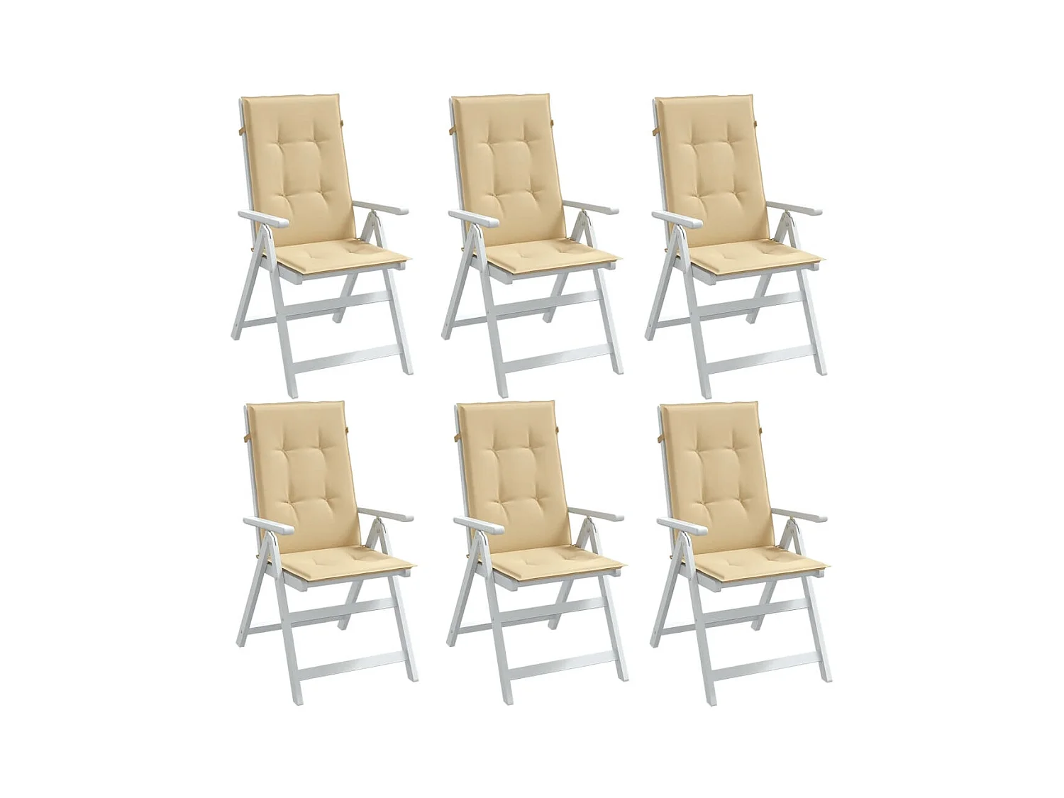 Hochlehner-Auflagen 6 Stk. Melange Beige 120x50x4 cm Stoff