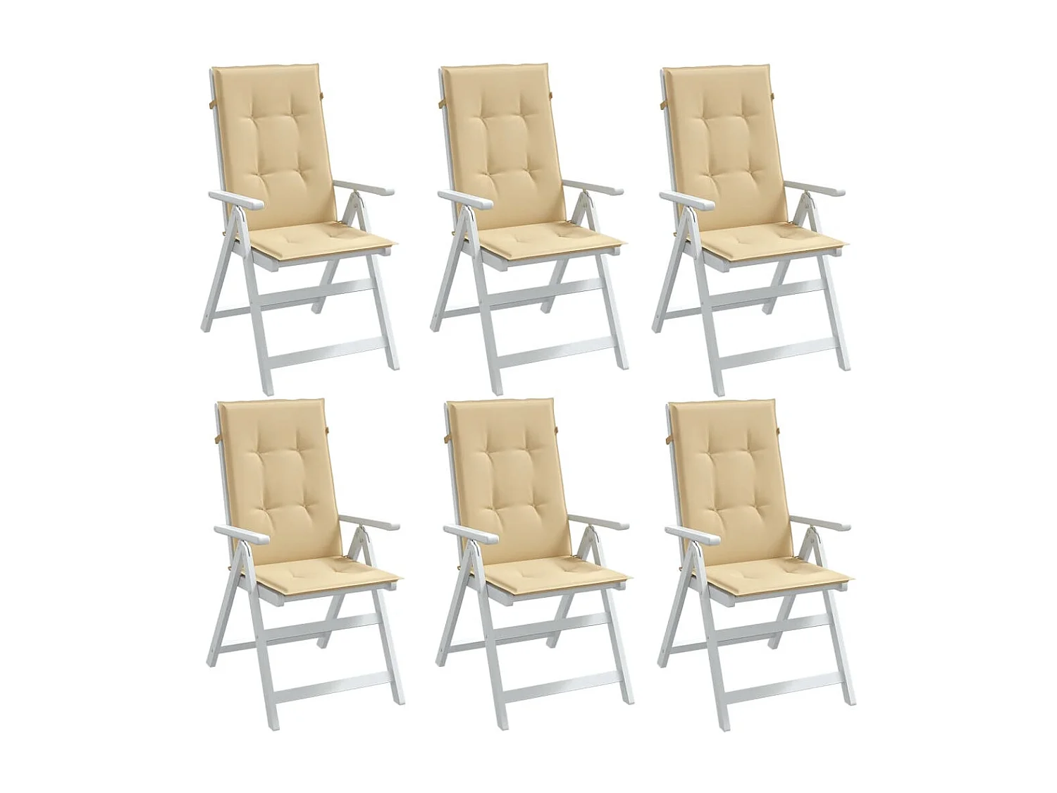 Almofadões para cadeiras altas 6 pcs mesclado tecido bege