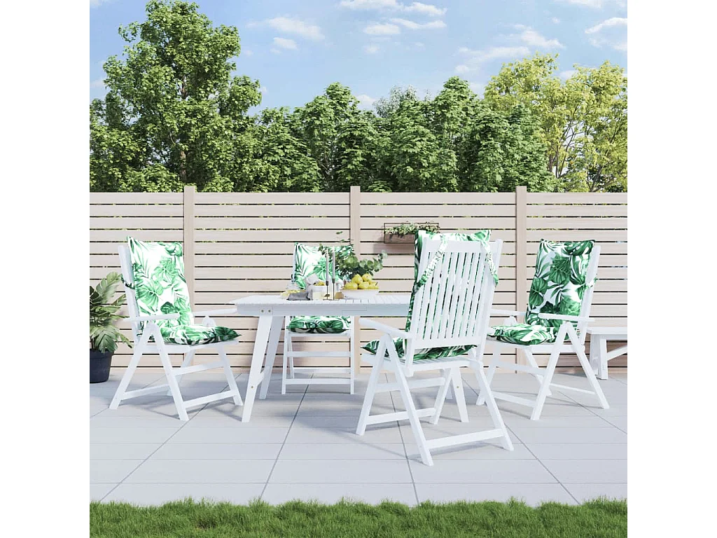Coussins de chaise à dossier haut lot de 4 modèle de feuille