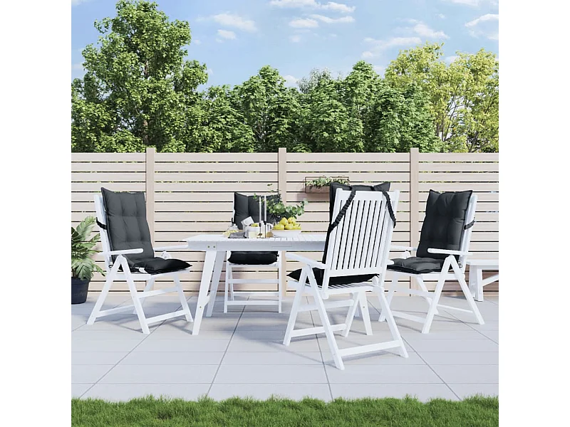 Almofadões p/ cadeira encosto alto 4pcs tecido oxford antracite