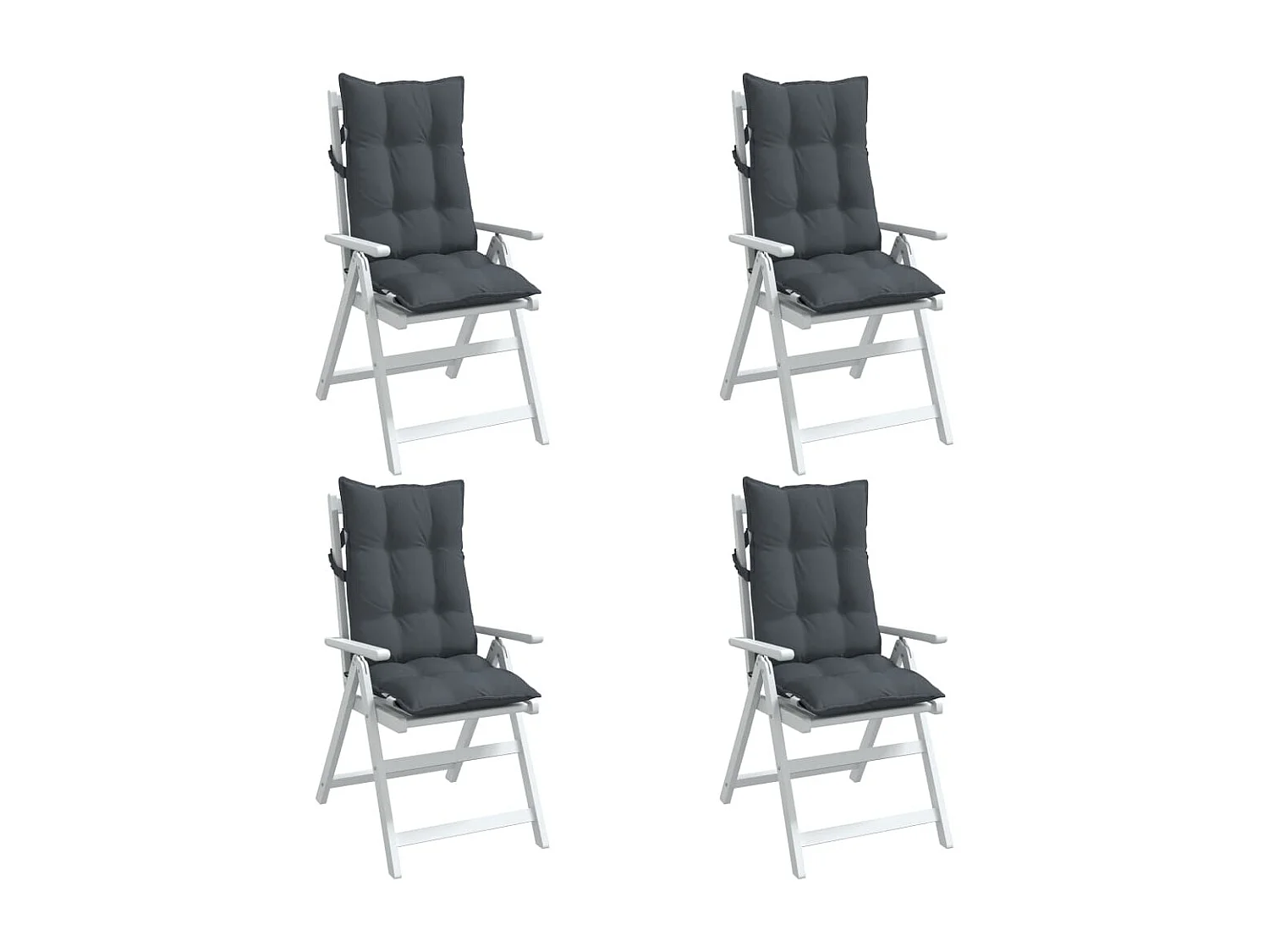 Cojines de silla respaldo alto 4 uds tela Oxford gris antracita