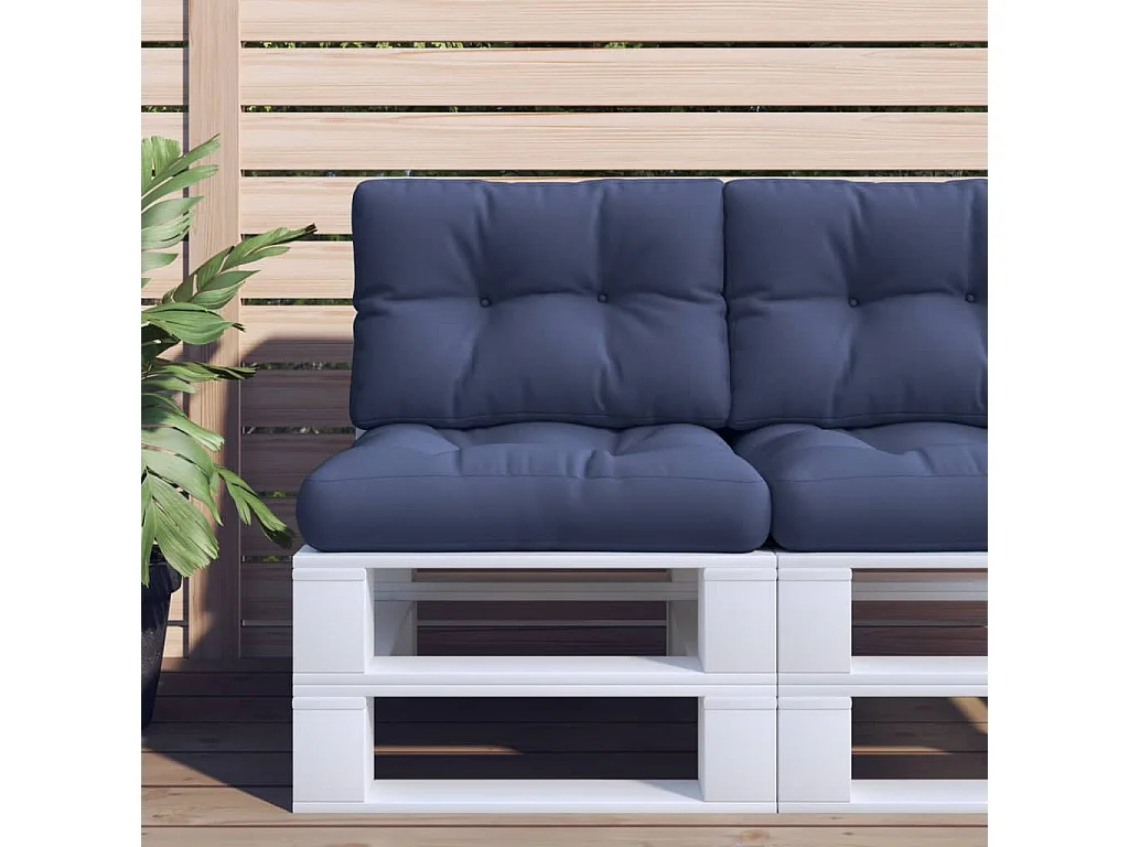 Cuscino per Pallet Blu Marino 60x40x12 cm in Tessuto