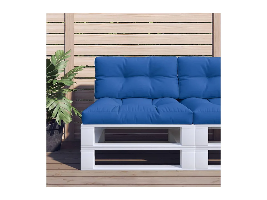 Cuscini per Pallet 2 pz Blu Reale in Tessuto