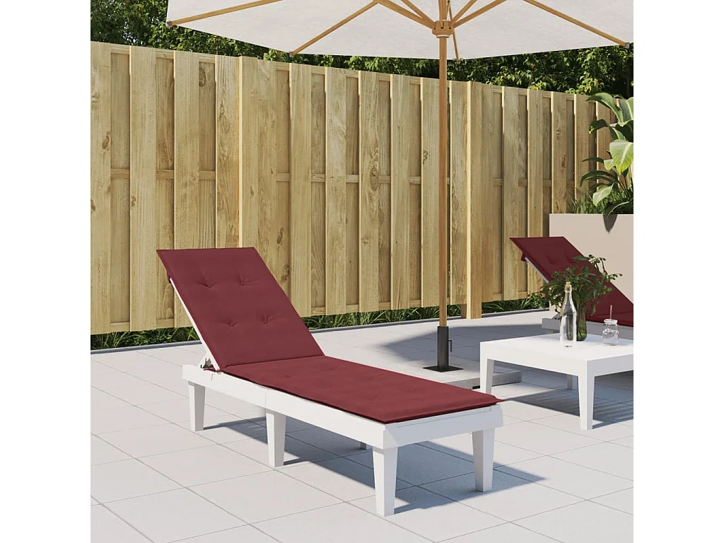 Coussin de chaise longue rouge bordeaux mélangé (75+105)x50x3cm