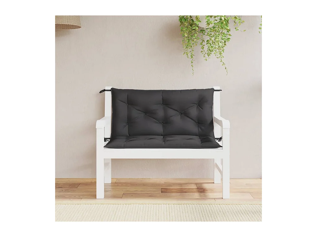 Gartenbank-Auflagen 2 Stk. Schwarz 100x50x7 cm Oxford-Gewebe
