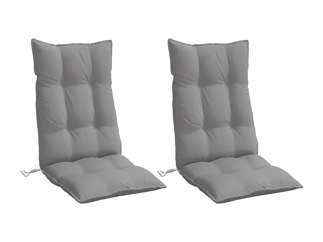 Coussins de chaise à dossier haut lot de 2 gris tissu oxford