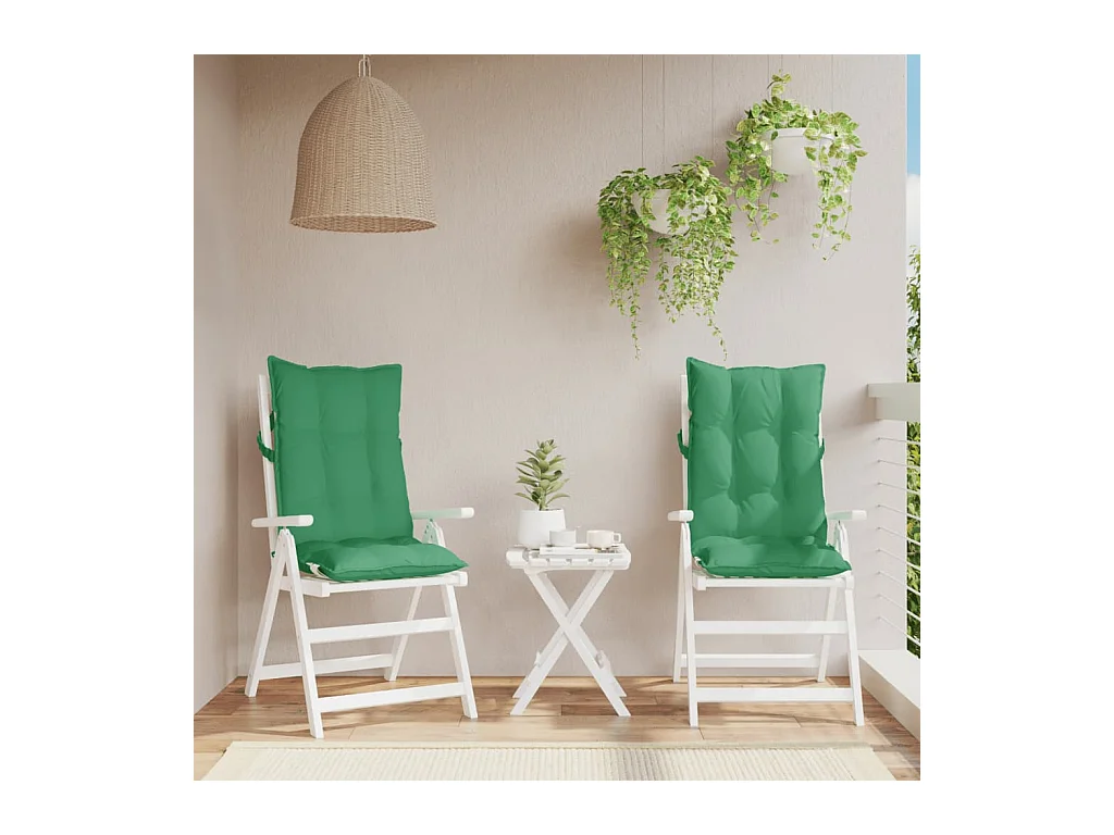 Stoelkussens 2 st hoge rug oxford stof groen