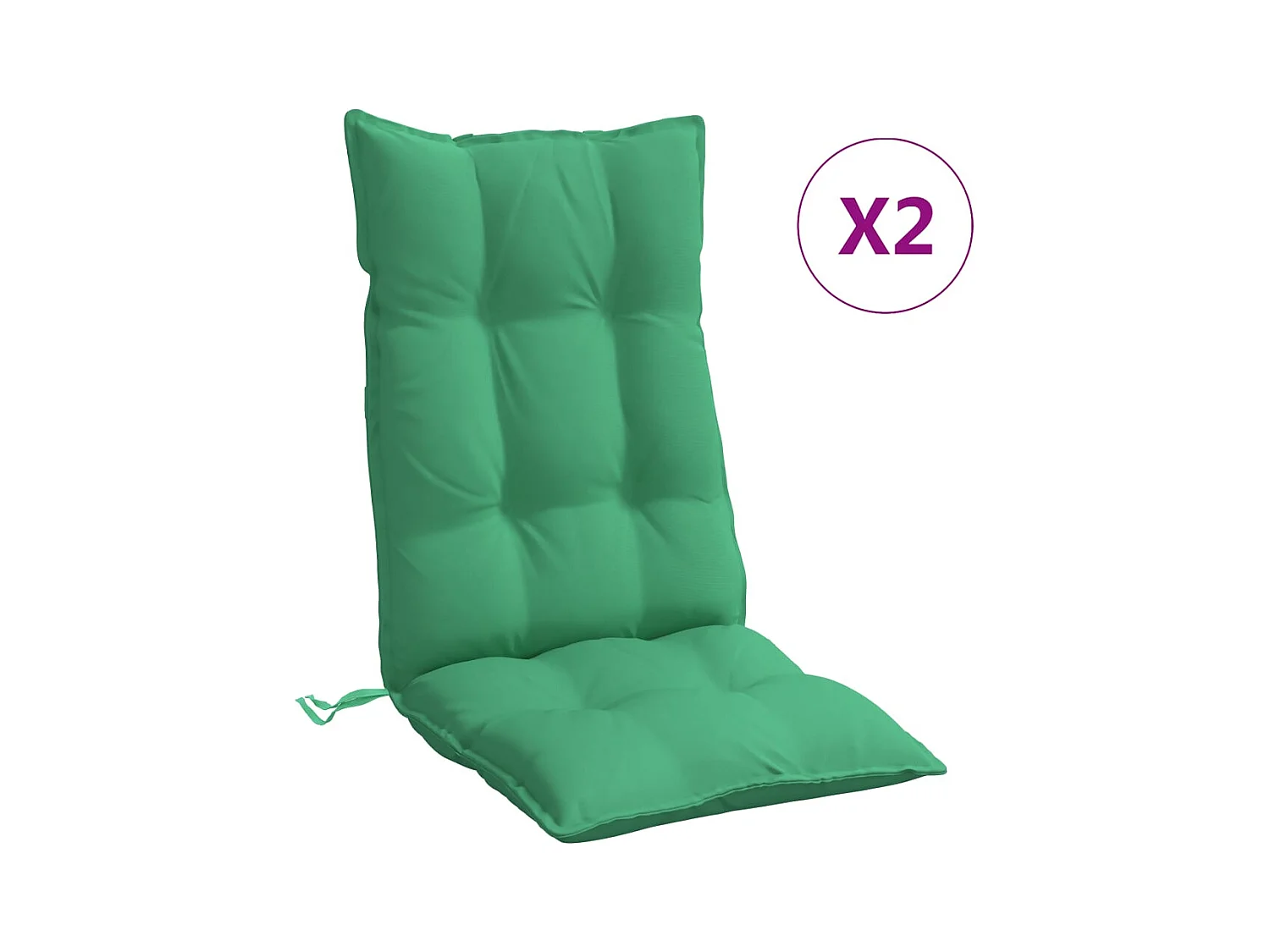 Cuscini per Sedia con Schienale Alto 2 pz Verde Tessuto Oxford