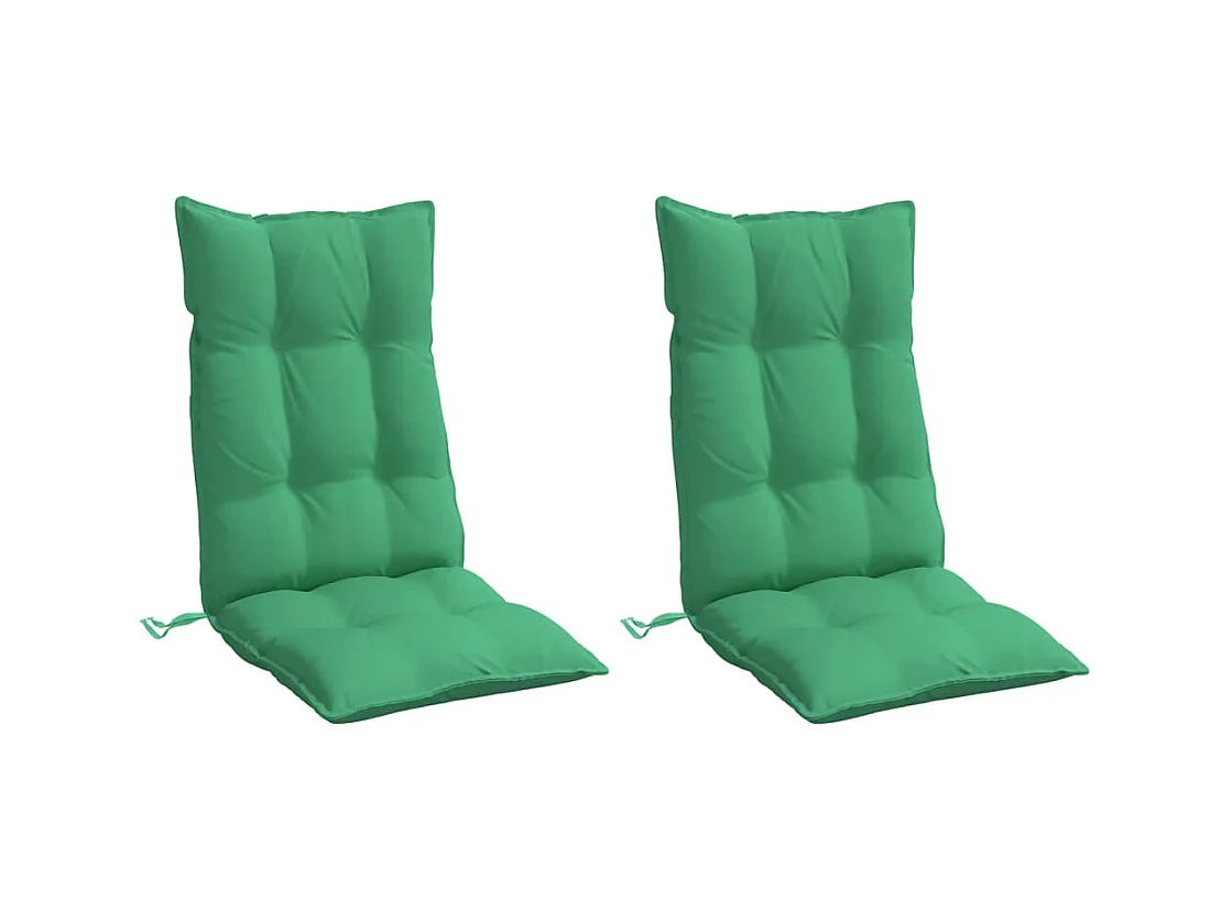 Cuscini per Sedia con Schienale Alto 2 pz Verde Tessuto Oxford