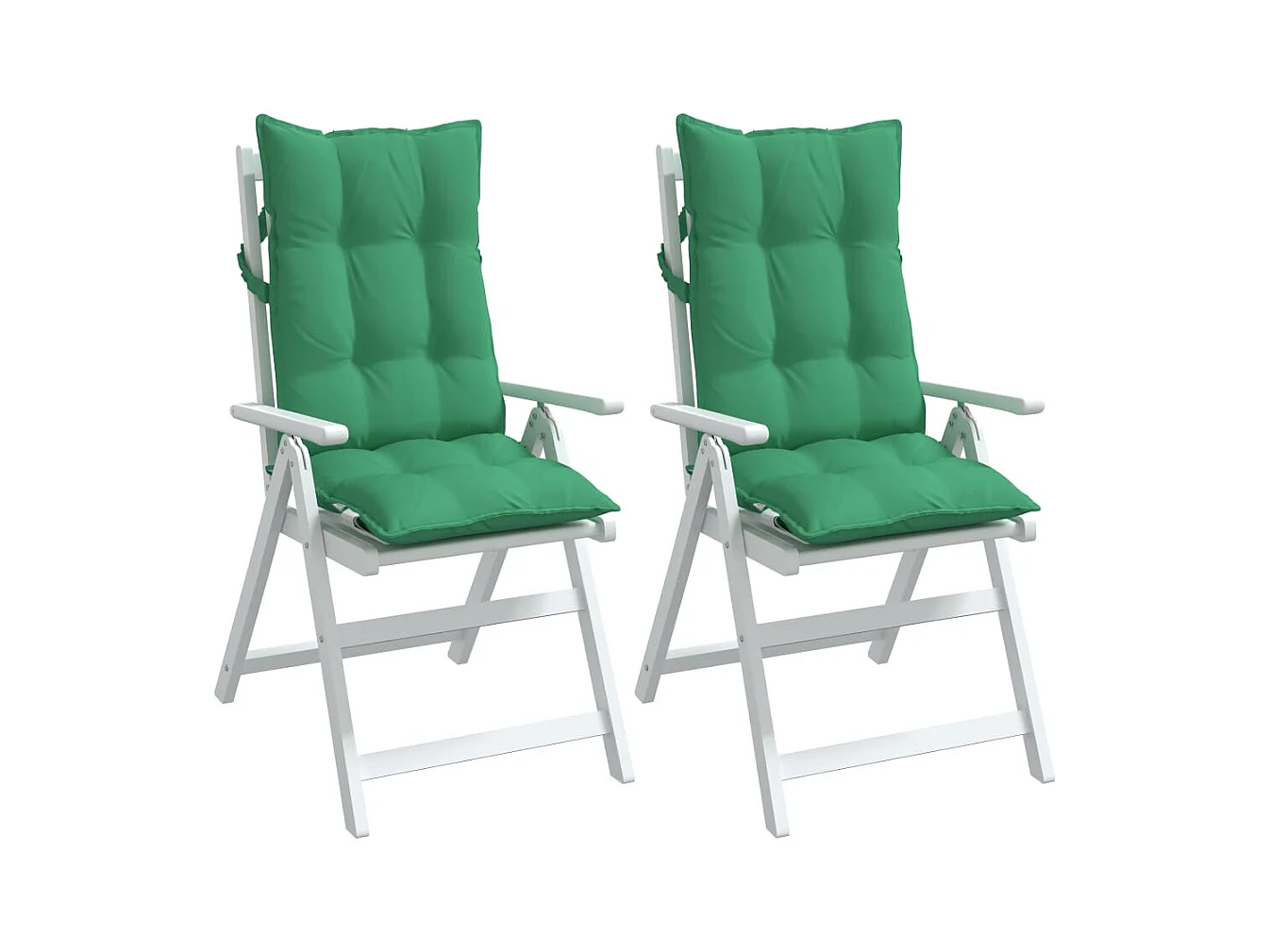 Cuscini per Sedia con Schienale Alto 2 pz Verde Tessuto Oxford