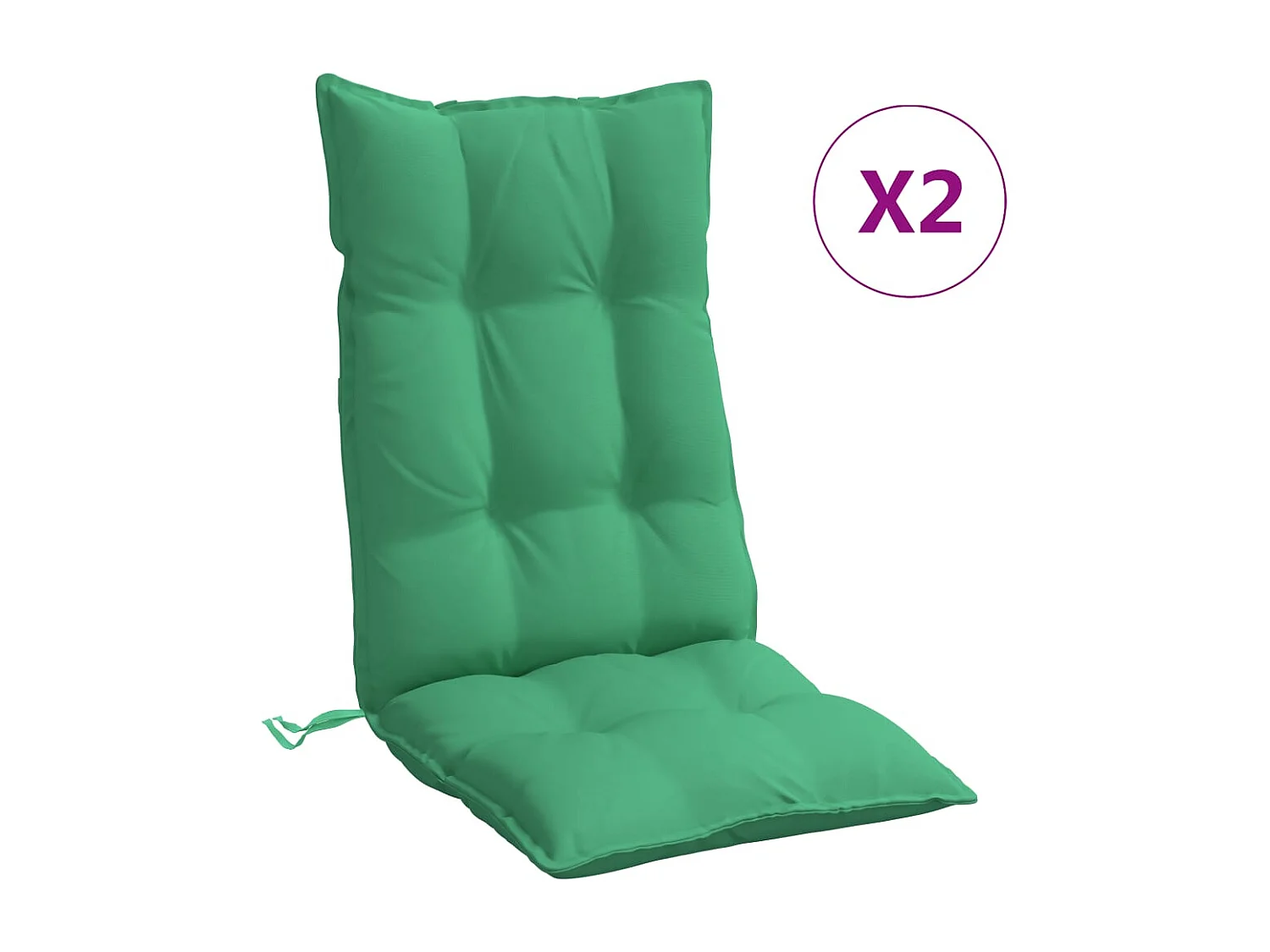 Coussins de chaise à dossier haut lot de 2 vert tissu oxford
