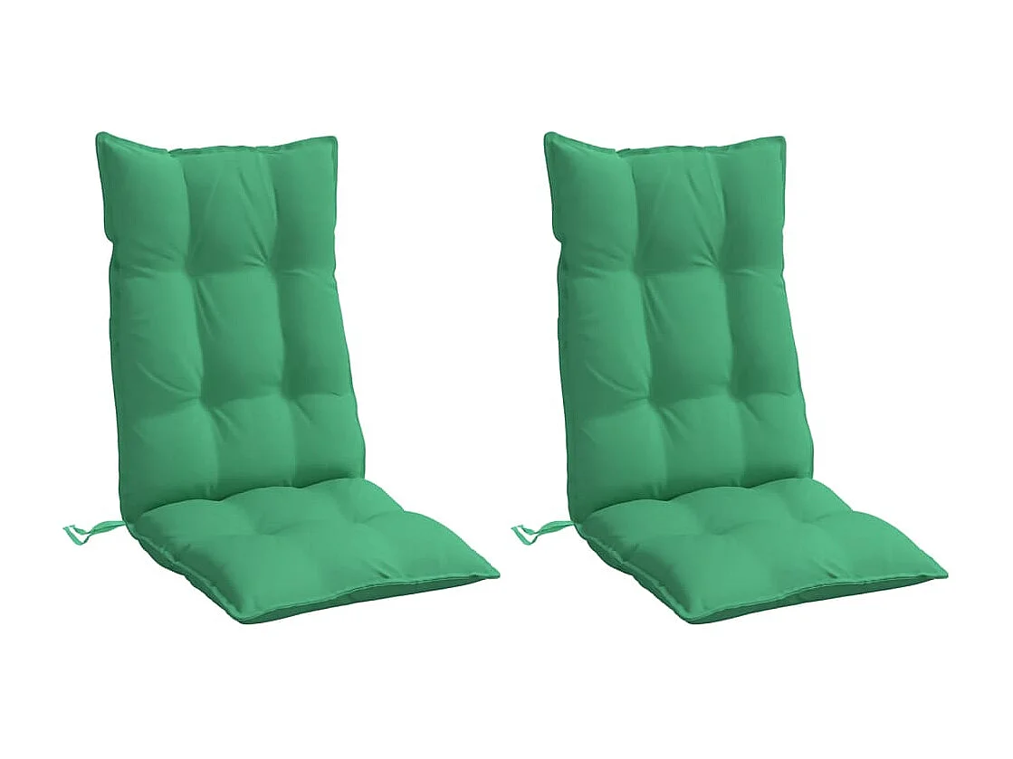 Coussins de chaise à dossier haut lot de 2 vert tissu oxford