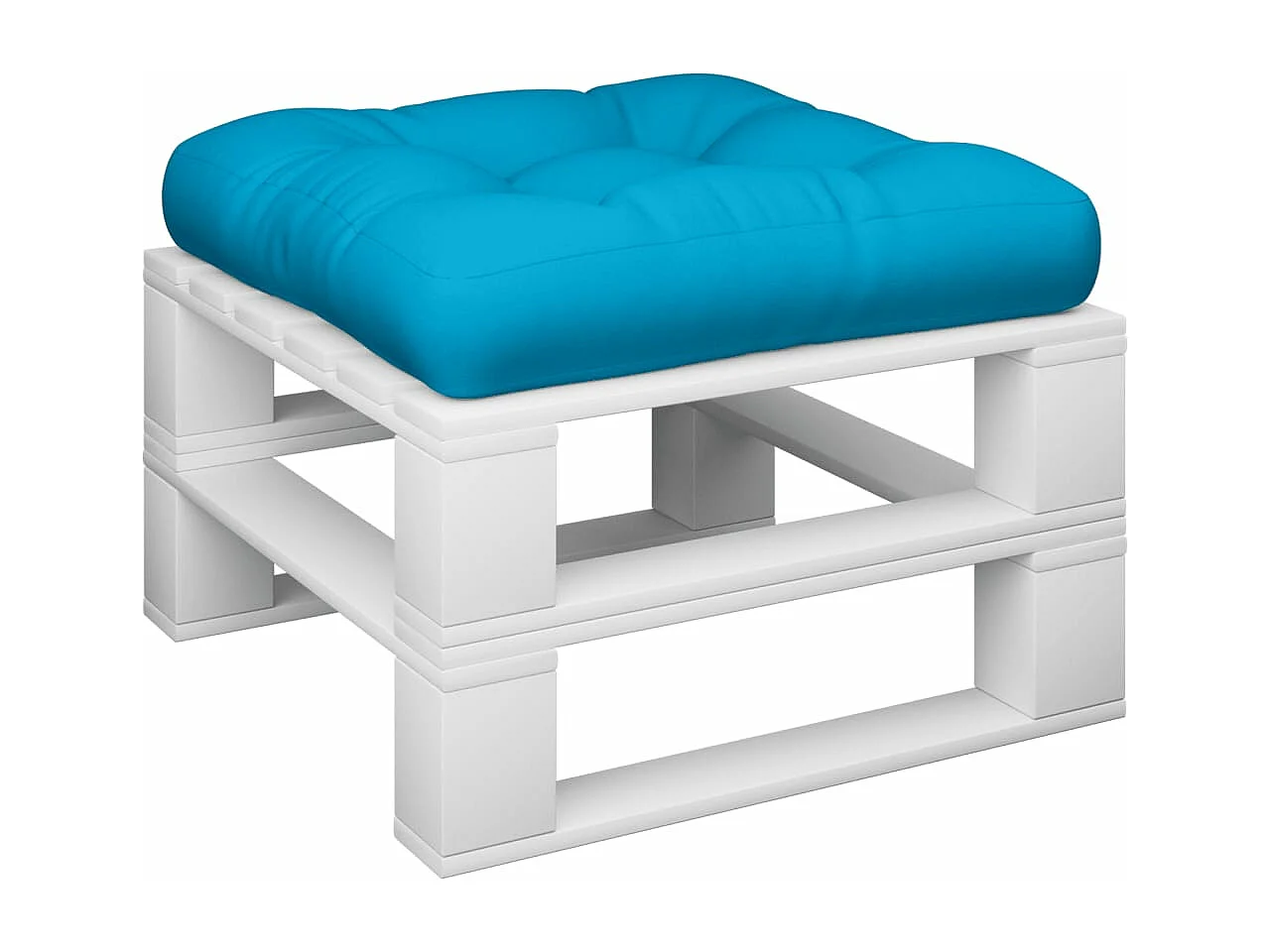 Coussin de palette bleu tissu