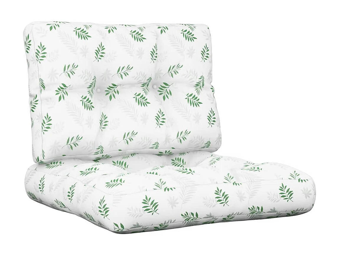 Coussins de palette lot de 2 motif de feuilles tissu