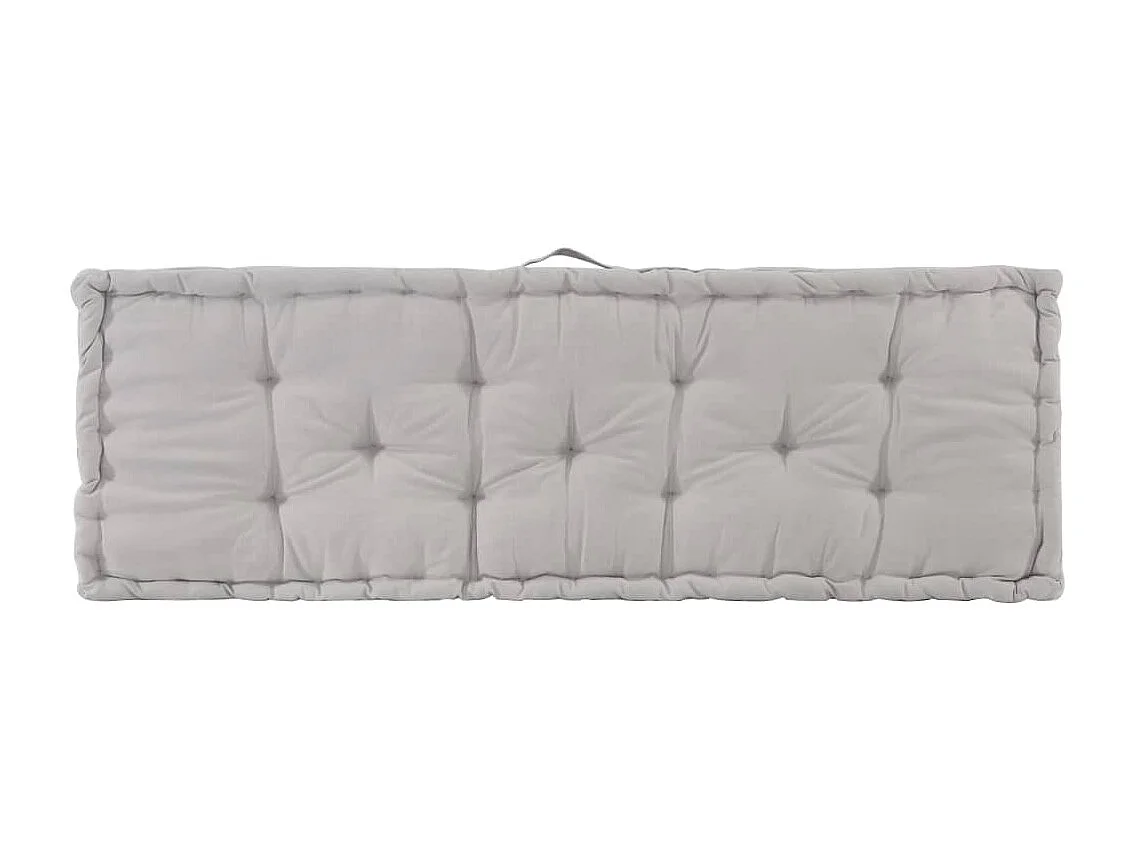 Coussin de plancher de palette Coton 120x40x7 cm Gris