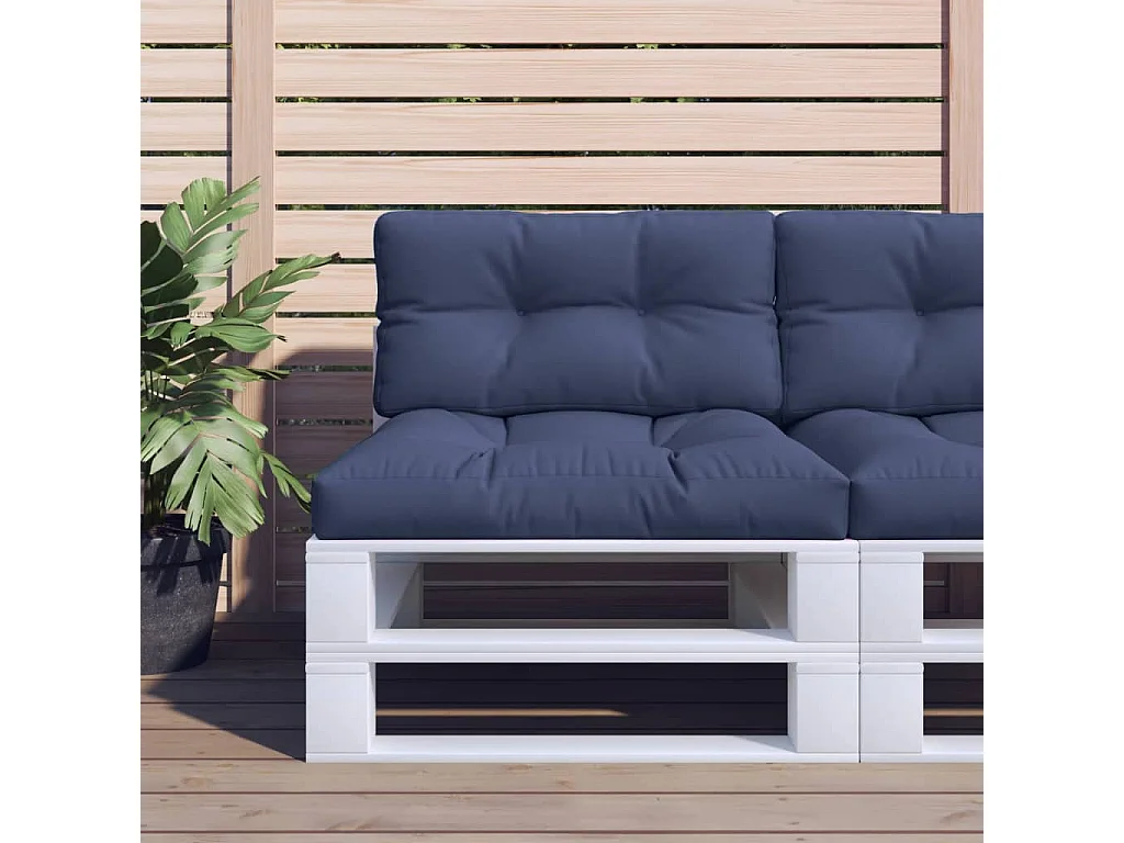 Coussins de palette lot de 2 bleu marine tissu