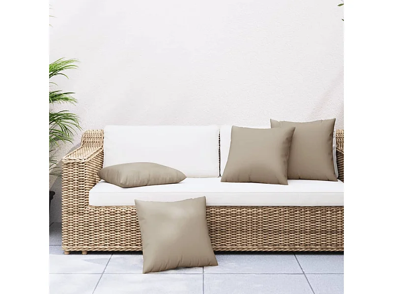 Bankkussens 4 st 60x60 cm stof taupe