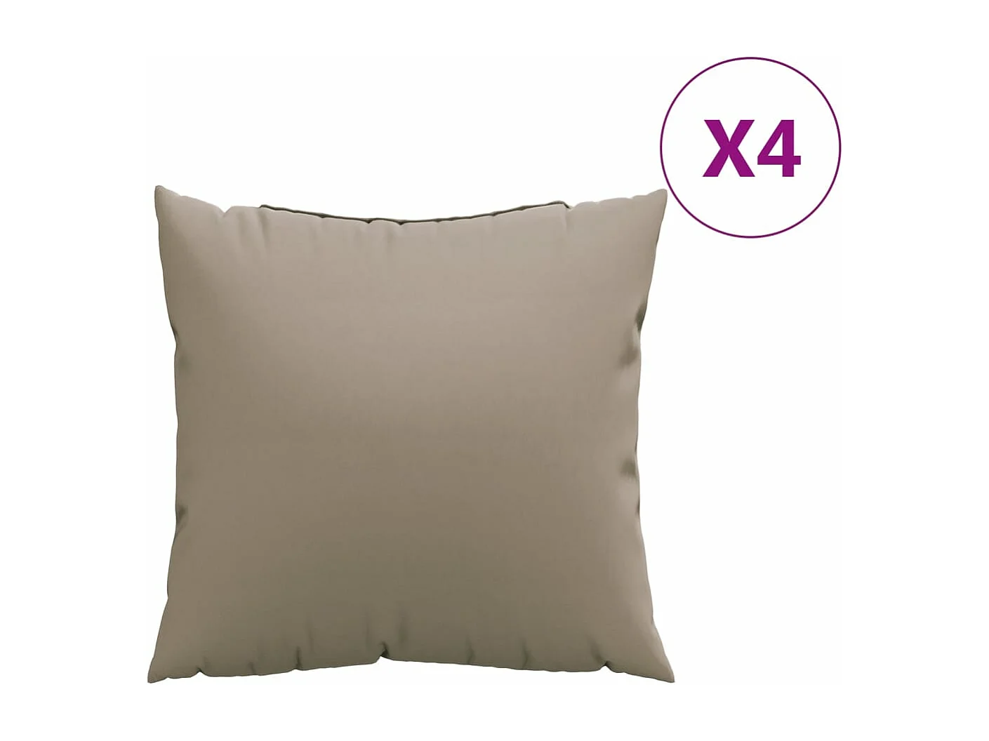 Cuscini per Divano 4 pz Tortora 60x60 cm in Tessuto