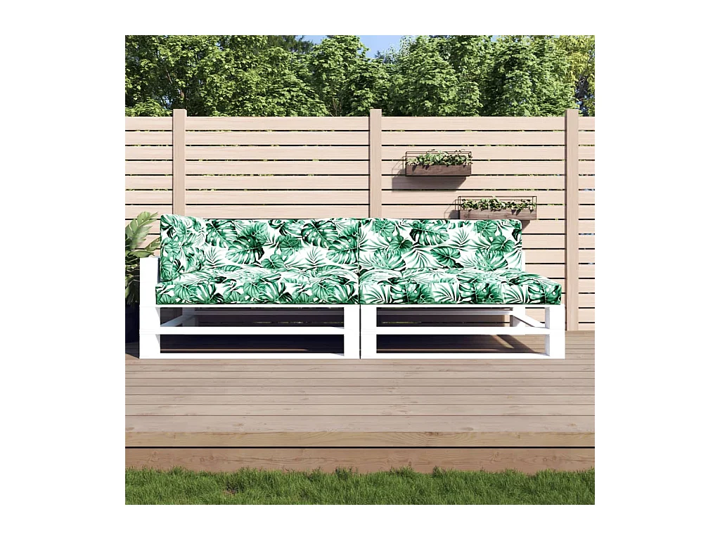 Coussins de palette 5 pcs motif de feuilles tissu