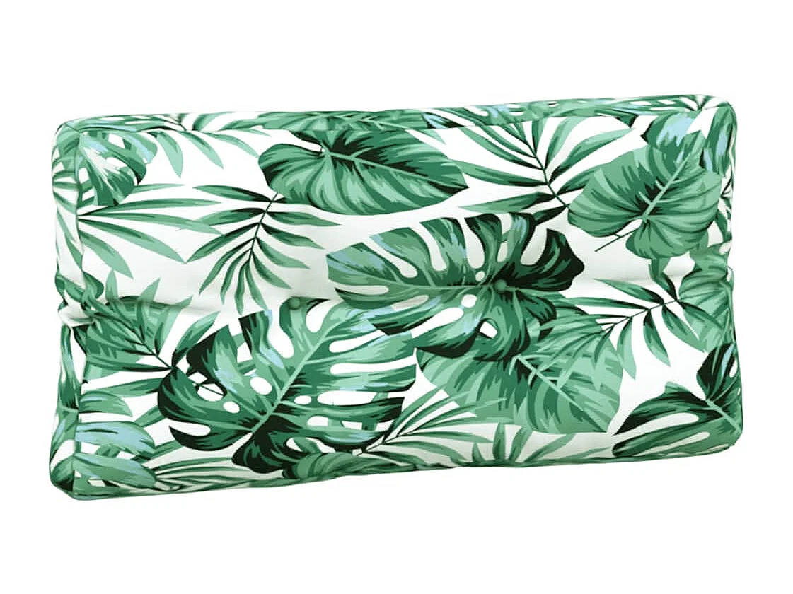 Coussins de palette 5 pcs motif de feuilles tissu