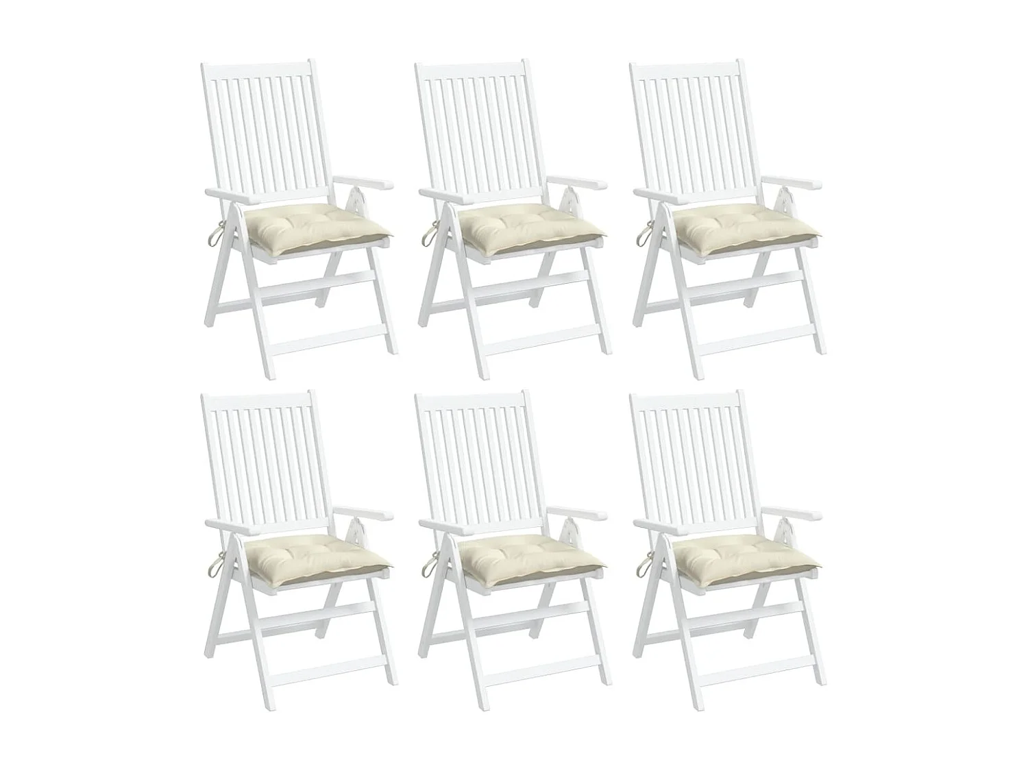 Cojines sillas de jardín 6 uds tela Oxford crema 50x50x7 cm