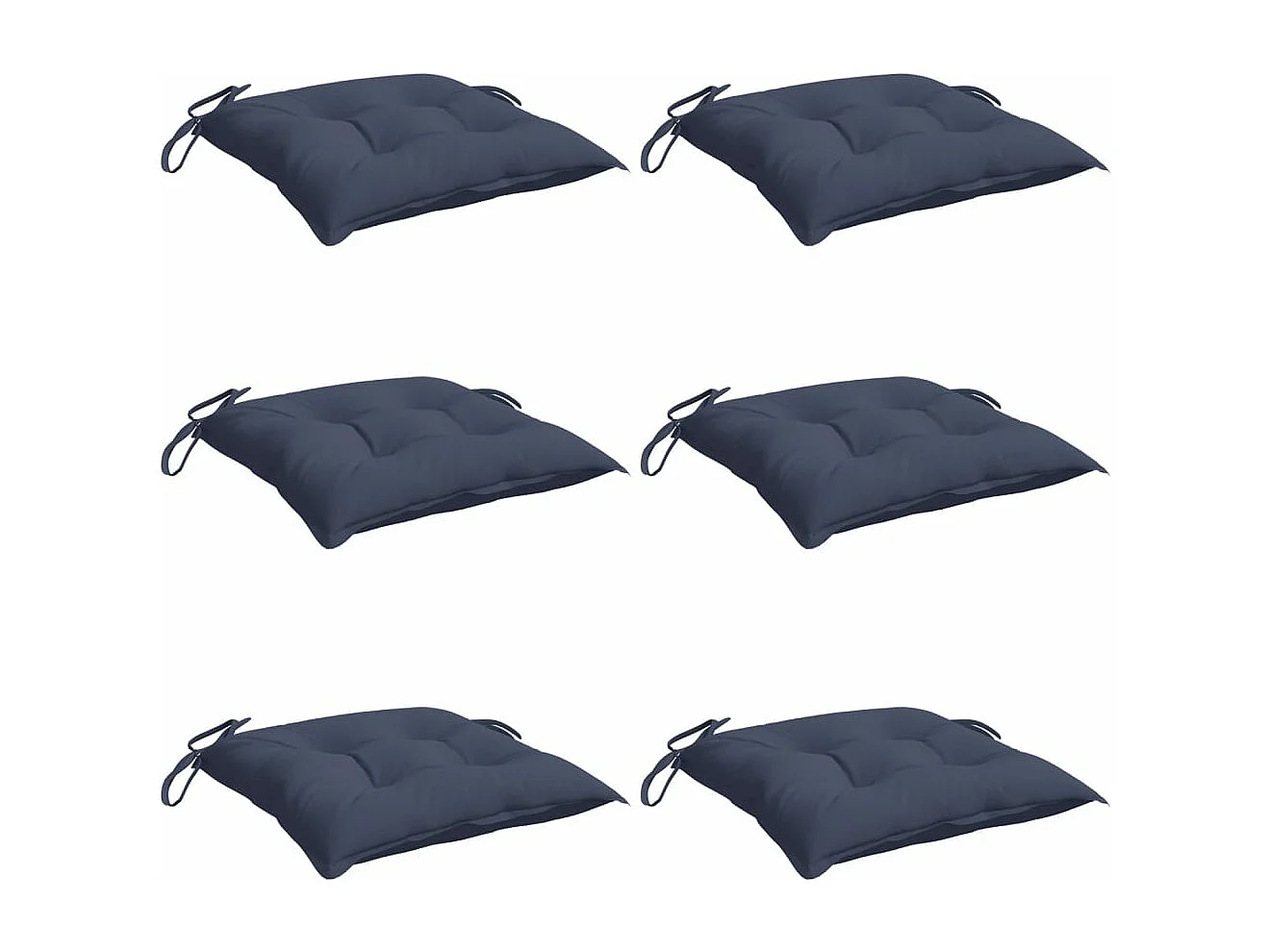 Almofadões cadeira 6 pcs 40x40x7 cm tecido oxford azul-marinho