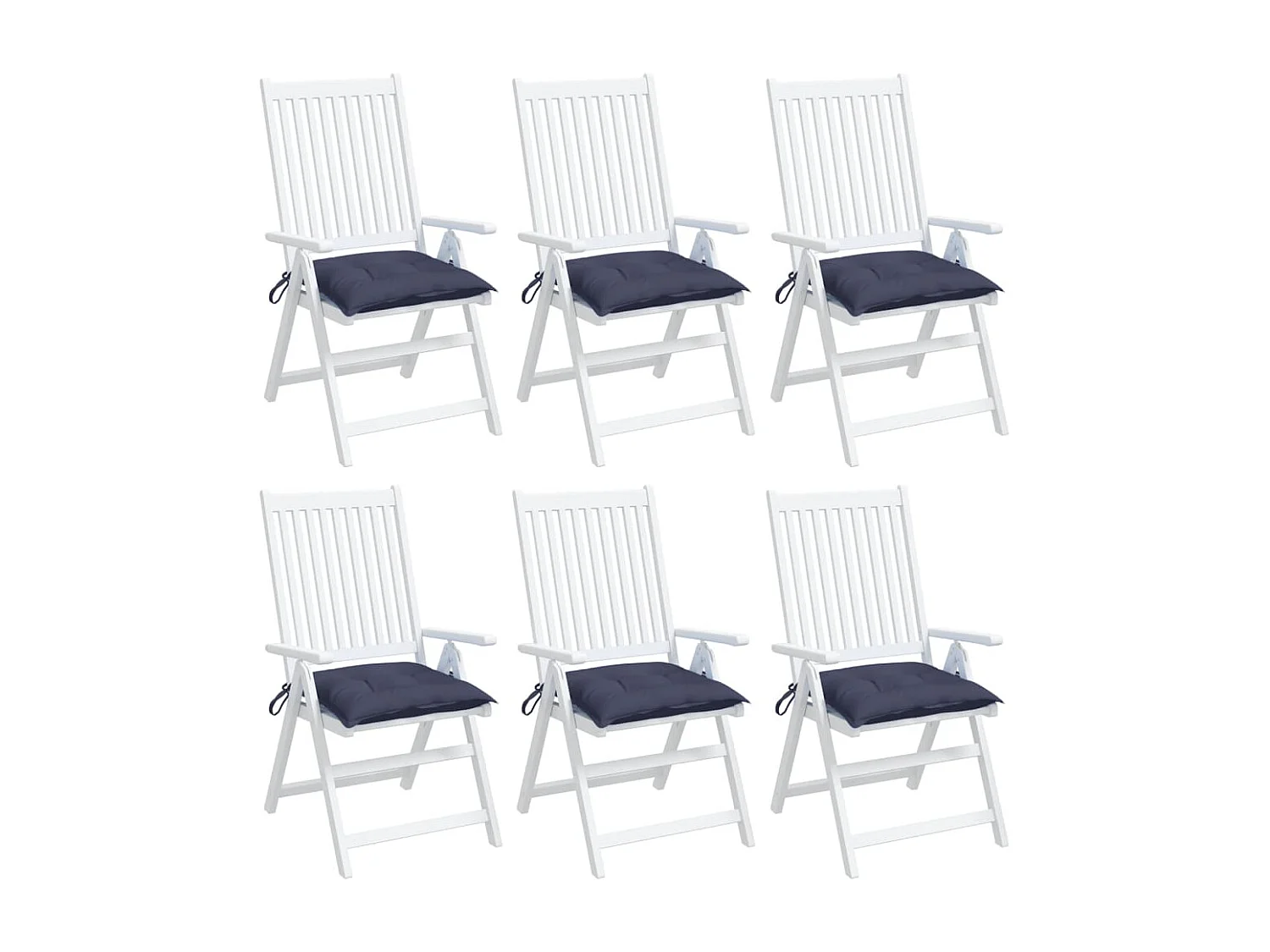 Almofadões cadeira 6 pcs 40x40x7 cm tecido oxford azul-marinho