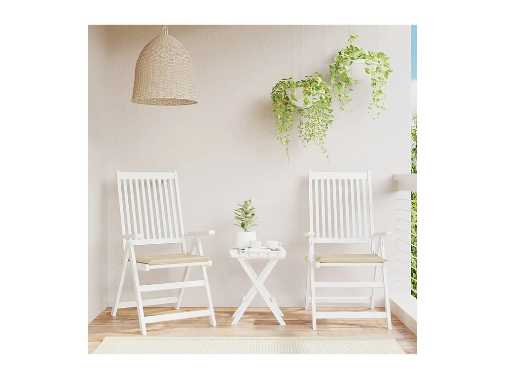 Gartenstuhl-Kissen 2 Stk. Beige 50x50x3 cm Oxford-Gewebe