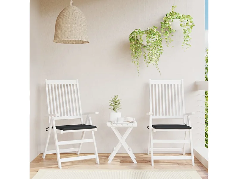 Tuinstoelkussens 2 st 40x40x3 cm oxford stof zwart