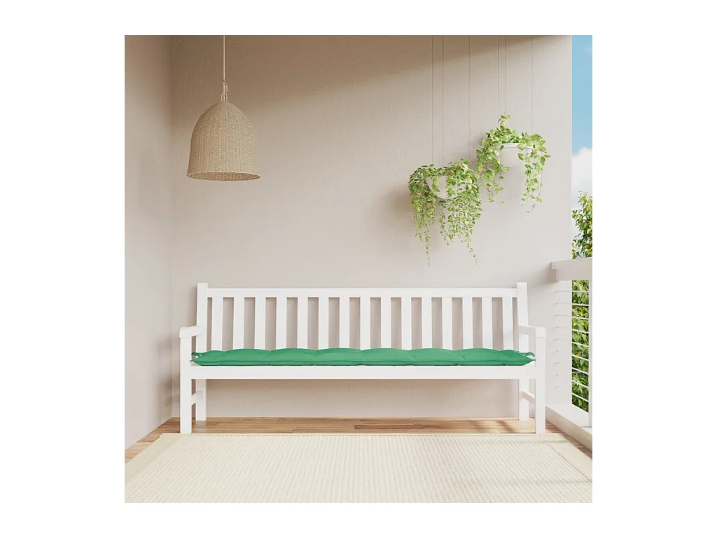 Coussin de banc de jardin vert 200x50x7 cm tissu oxford