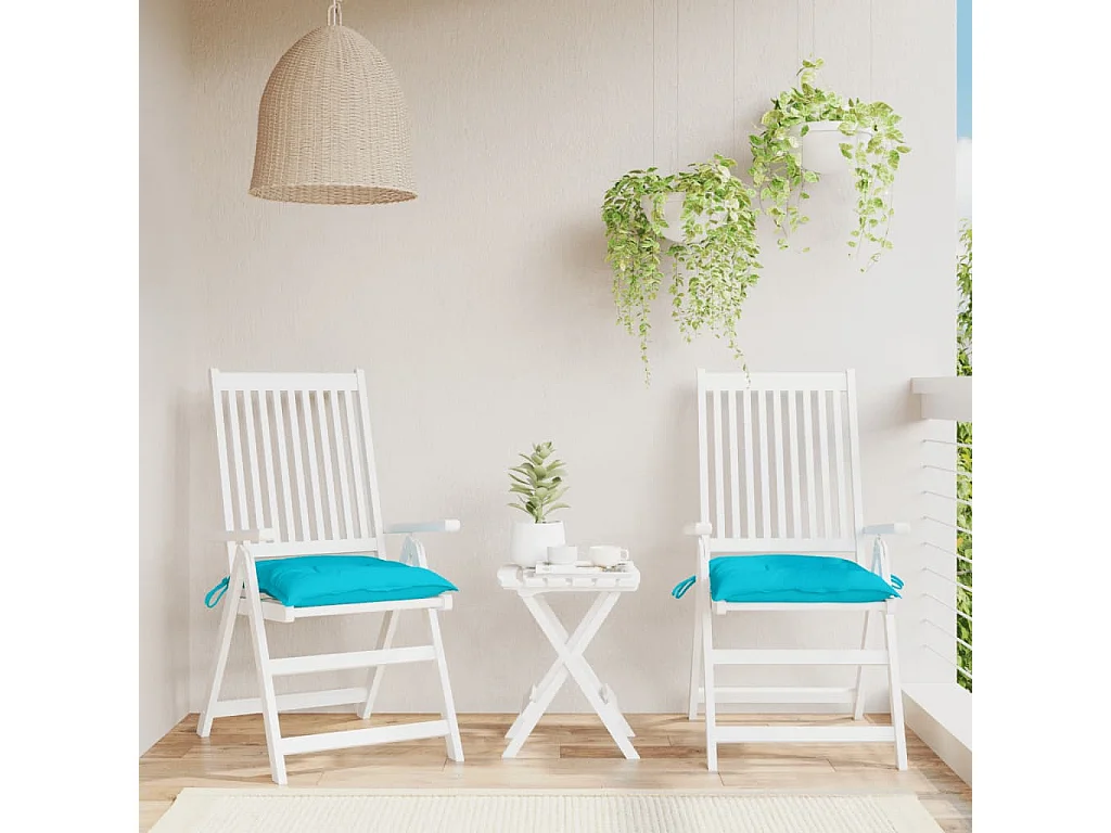 Cojines de silla 2 uds tela Oxford turquesa 50x50x7 cm