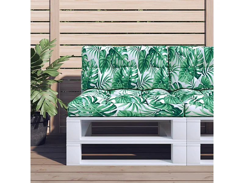 Coussins de palette lot de 2 motif de feuilles tissu